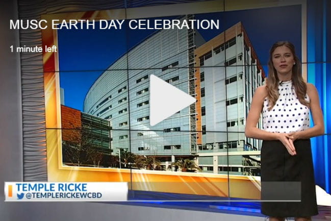screen capture of earth day news story