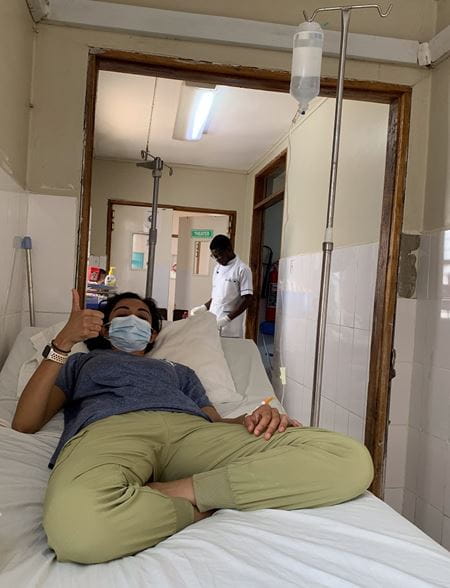 A friend fo Ryan Wilkins awaits treatment at a local hospital