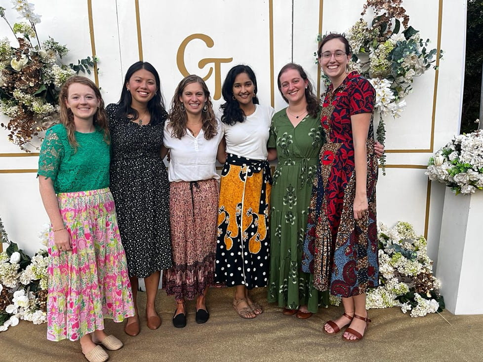Ryan Wilkins, two other Fogarty research fellows, and three UNC Pharmacy students, attending the UNC Pharmacy students’ preceptor’s brother’s wedding.