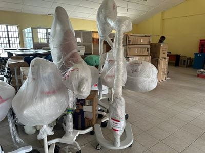 Donated surplus equipment from MUSC appears at Mercy Hospital in Bo, Sierra Leone.