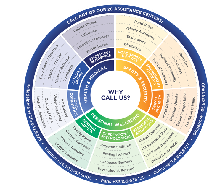 International SOS circle graph of services.