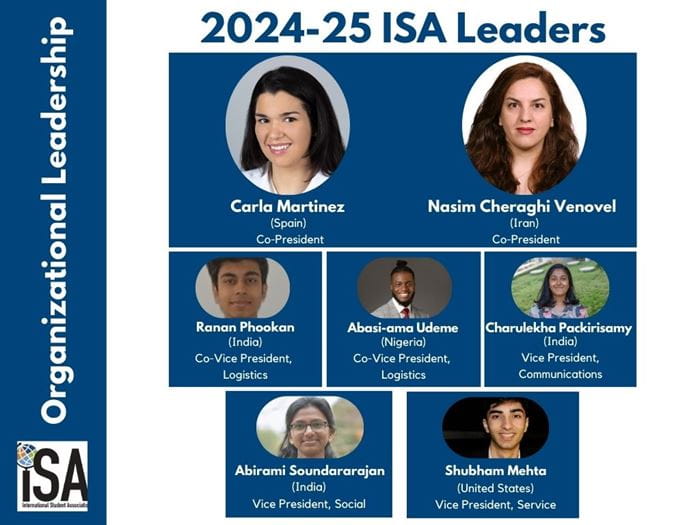 Headshots of the 2024-25 ISA leadership team.