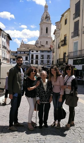 Carla Martinez with family in Spain