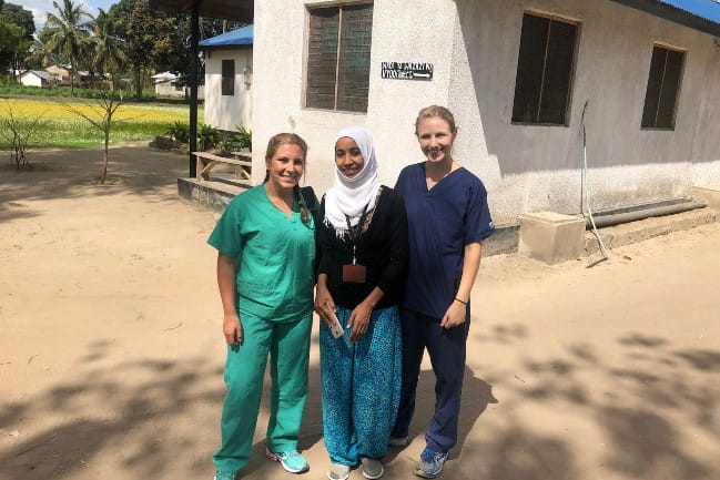 Three MUSC Medical students pose for a photo in Haiti.