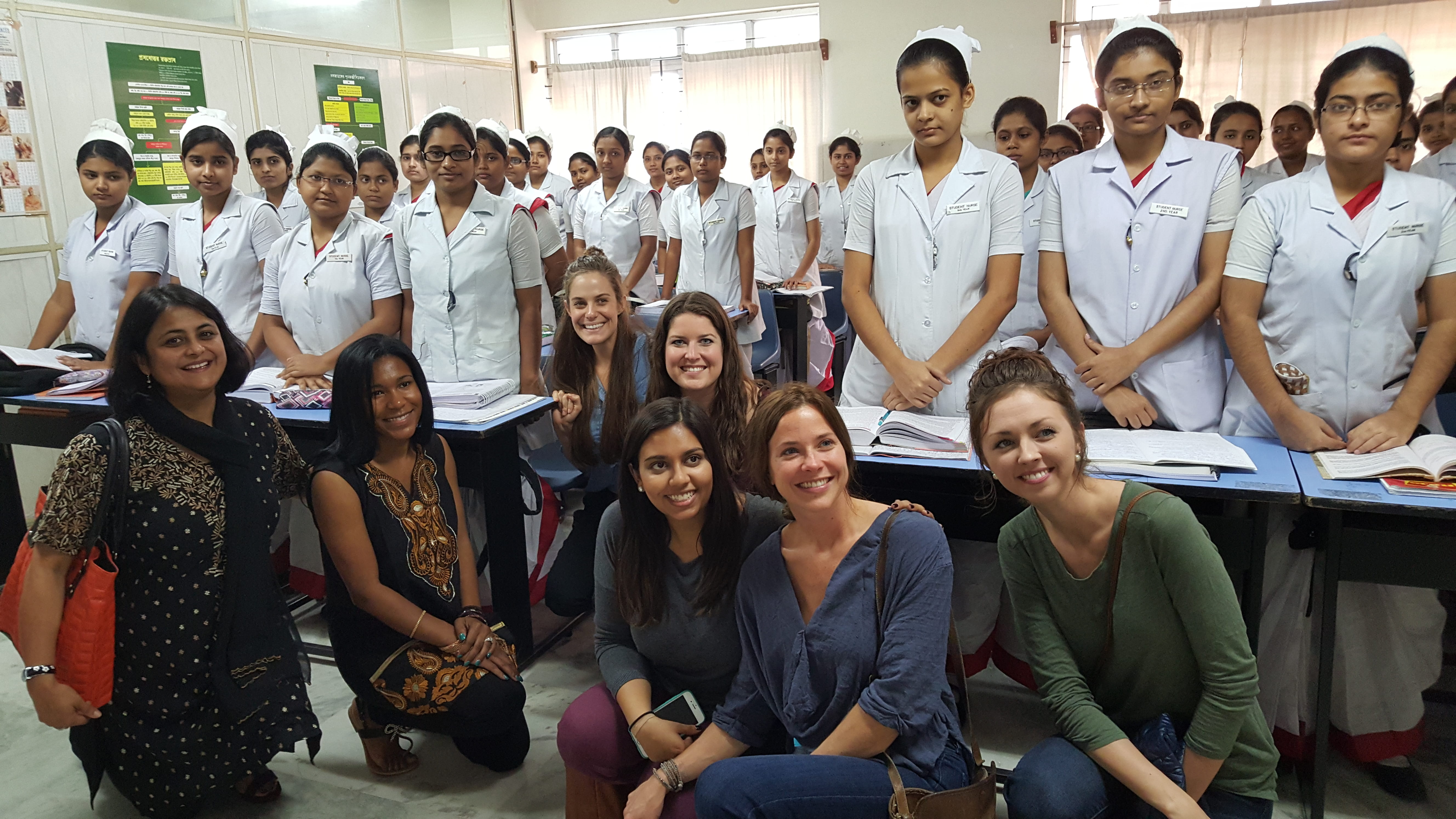 Nursing students with local Indian staff.