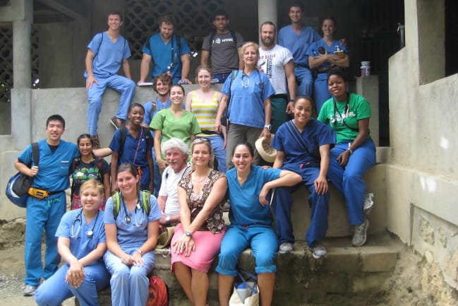 MUSC students and faculty pose for a group photo in Haiti