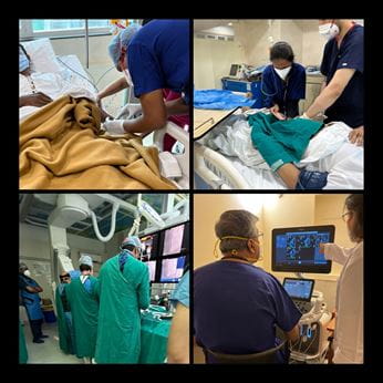 Collage of surgical photos in India.