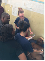 MUSC healthcare professional does a cardiac ultrasound on a Tanzanian patient.