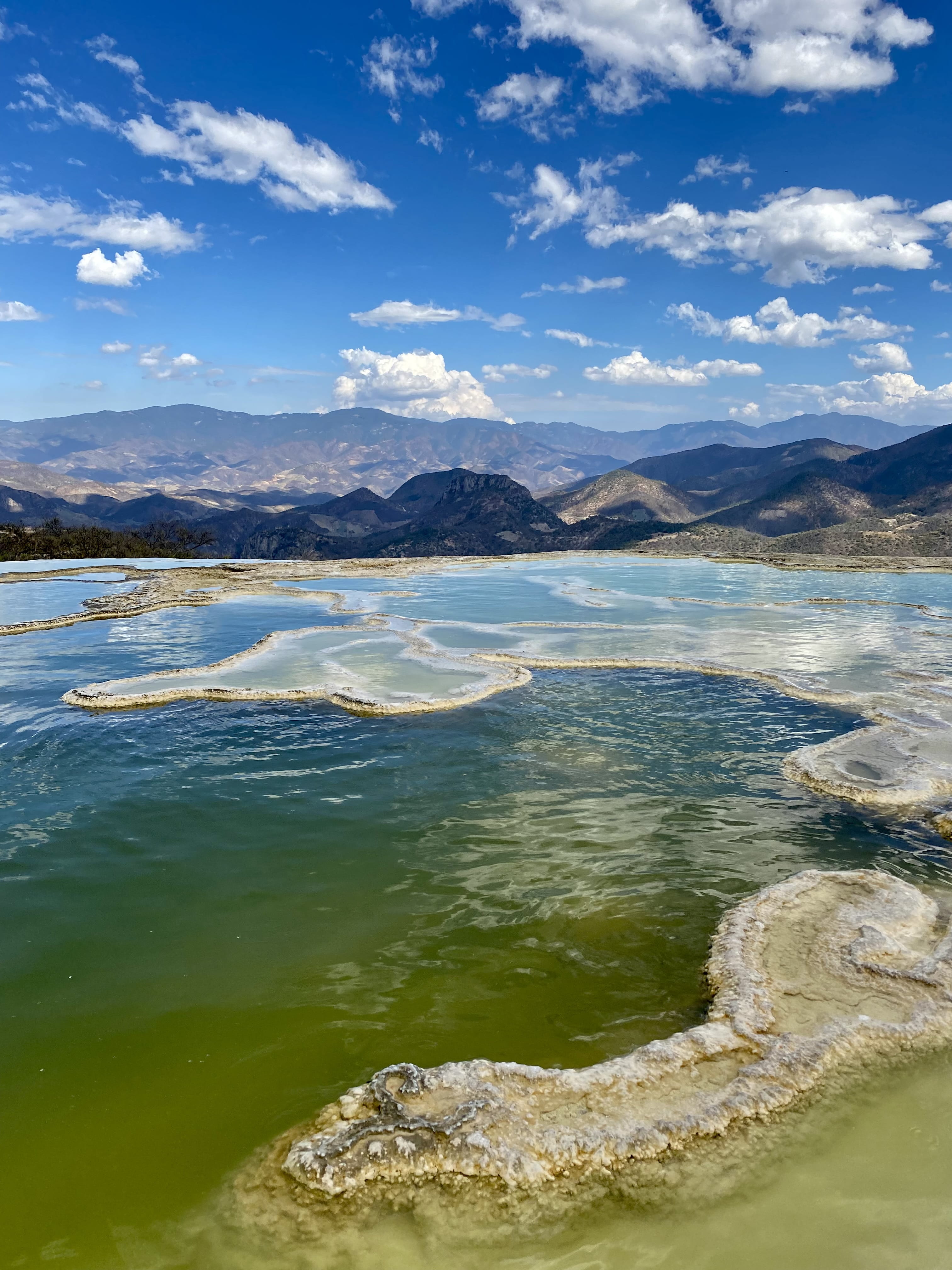 Landscape of water pools in Mexico.