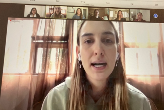 Students participate in telehealth discussion.
