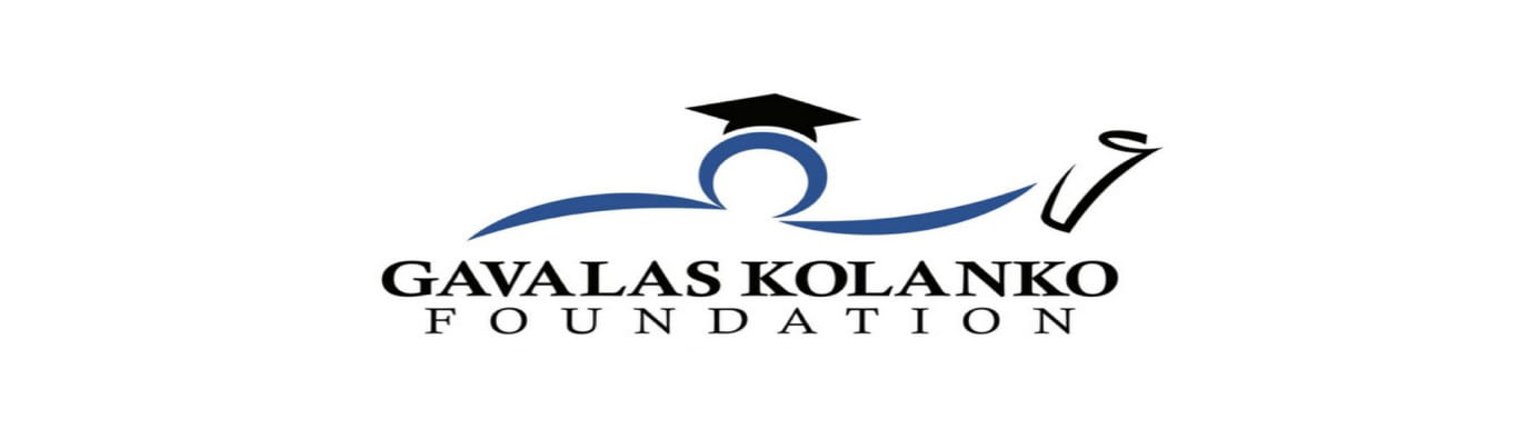 Gavalas Kolanko Foundation logo  on a blue background