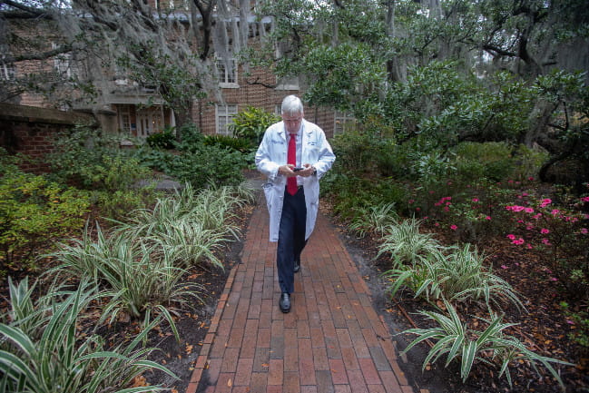 Dr. Cole walking