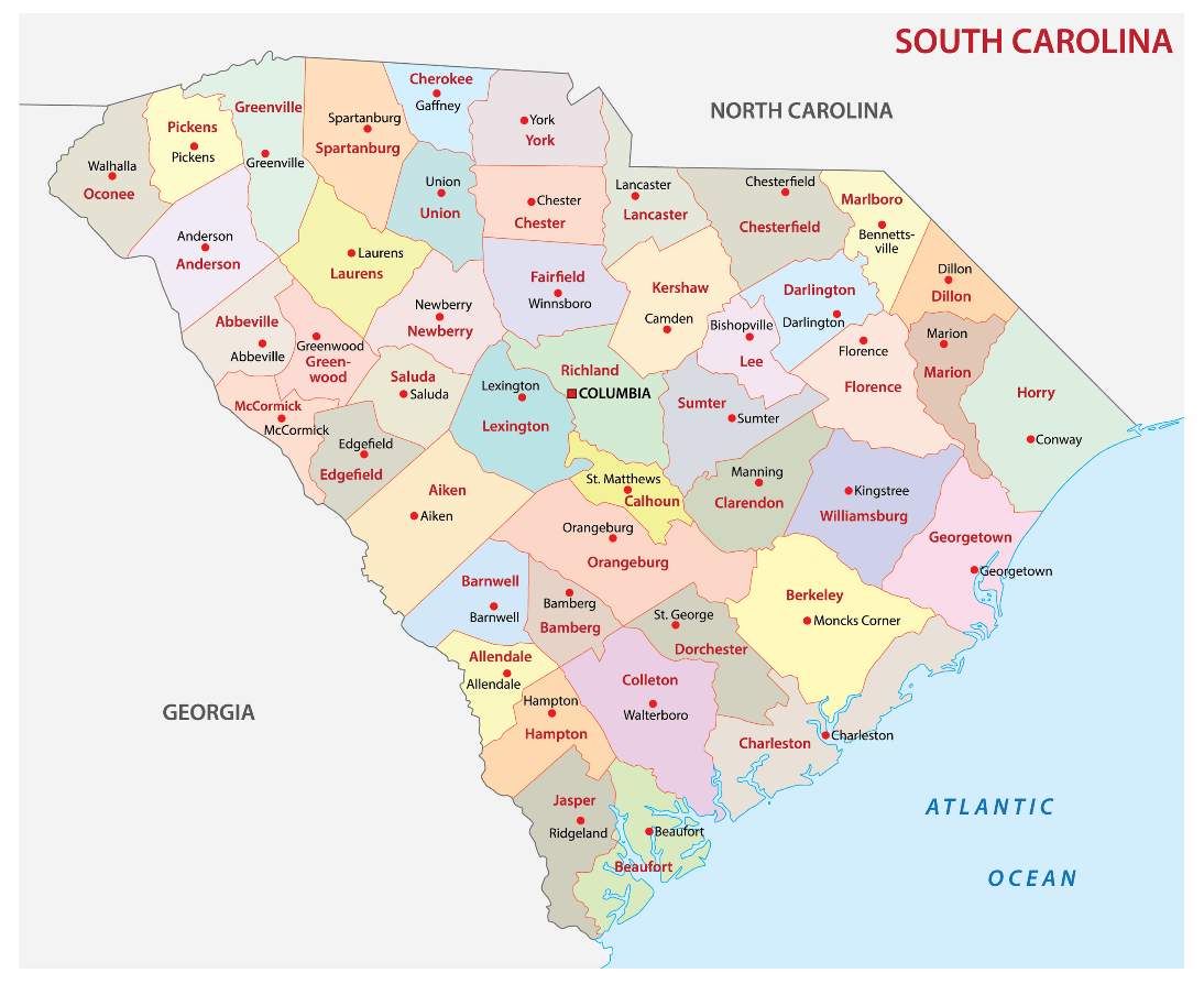 Map of South Carolina