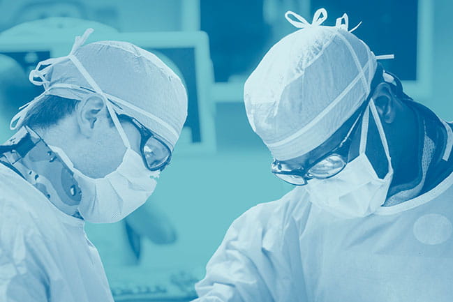 Two surgeons in operating theater