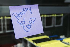 Image of a sticky note that reads. Ready for COVID