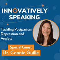 Podcast art of Connie Guille for the Innovatively Speaking Podcast