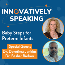 The cover of Innovatively Speaking featuring both Dr. Doe Jenkins and Dr. Bashar Badran. 