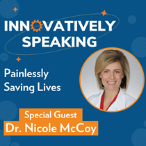 The cover of Innovatively Speaking featuring Dr. Nicole McCoy.