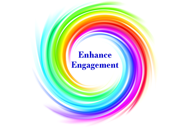 Enhance Engagement in the middle of a rainbow swirl
