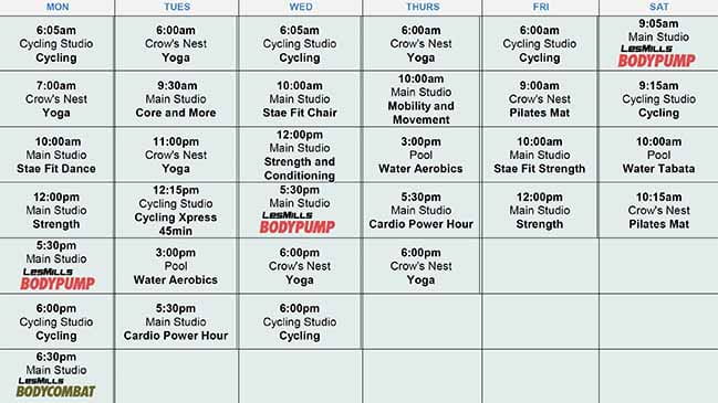 group x schedule