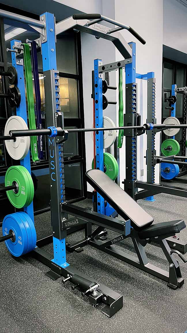 View of a weight lifting station