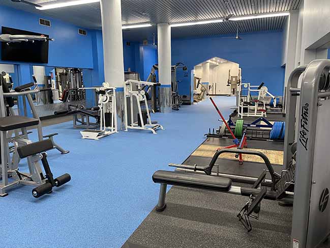 View of weight room, showing equipment