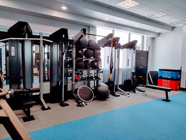 View of weight room