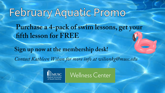 February Aquatic Promotion - Buy a 4 pack of lessons and get 1 free