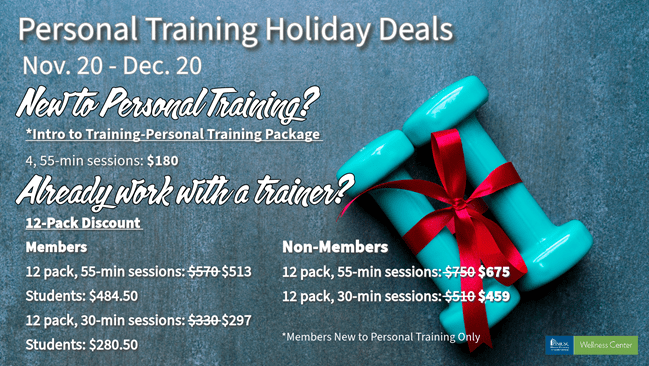2023 MUSC Wellness Center Personal Training Holiday Deals