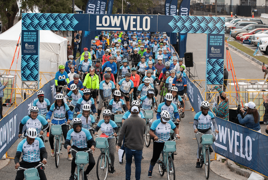 Aerial view of the Lowvelo race.