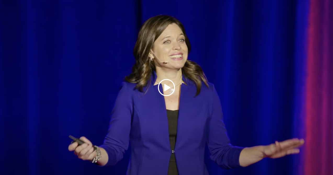 Christine Porath gives a speech on the importance of respect in the workplace.
