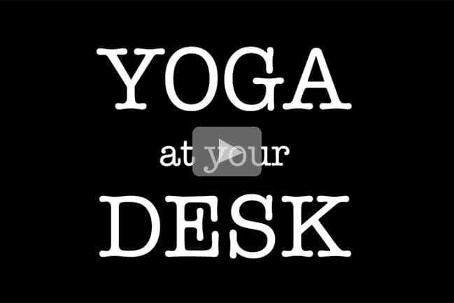 Yoga at Your Desk typed in white on a black background