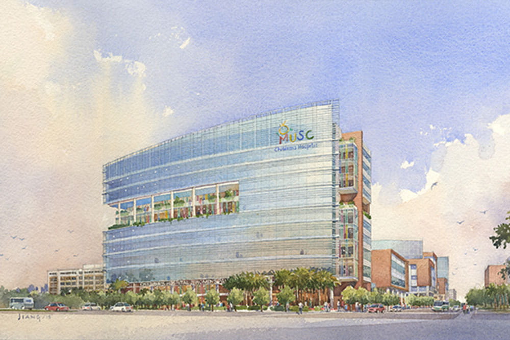 Artist's rendering of new children's hospital