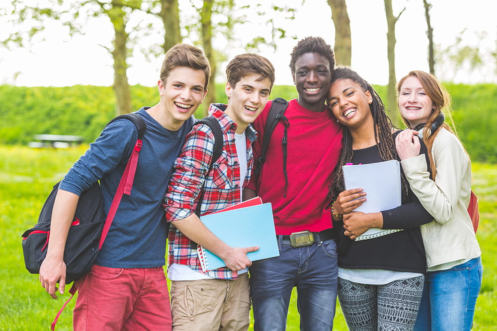 Stock photo of smiling teenagers