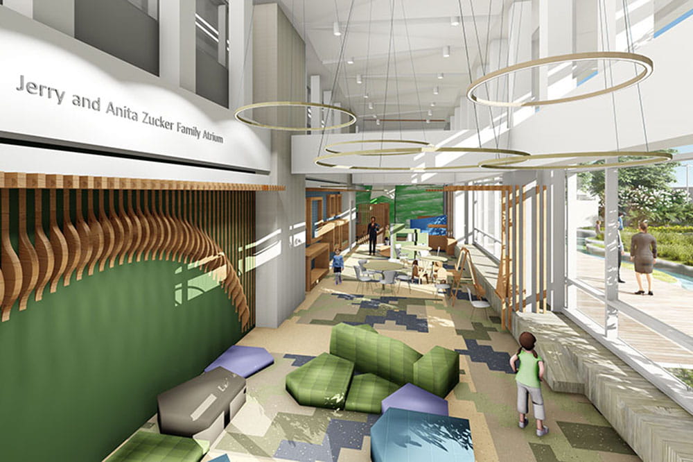 This rendering shows an indoor play area to be built in the new children's hospital.