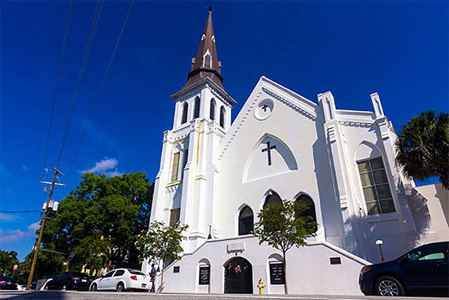 Emanuel African Methodist Episcopal Church stands on Charleston's Calhoun Street.