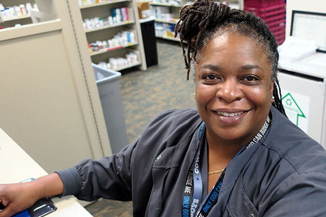L'Tanya Wright, who has worked at MUSC for almost 18 years, goes out of her way to help pharmacy customers suffering from sticker shock.