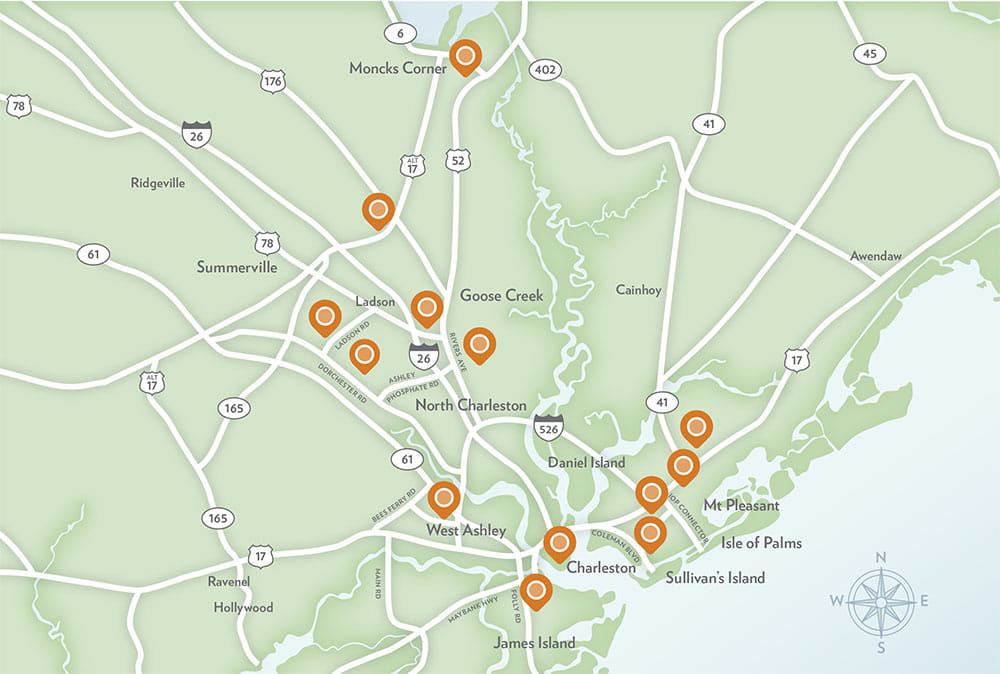 map showing new clinic locations