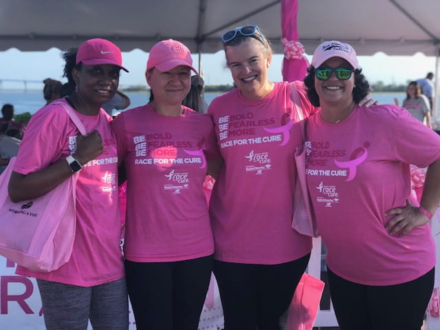 Laura Beck and her friends at Race for the Cure.