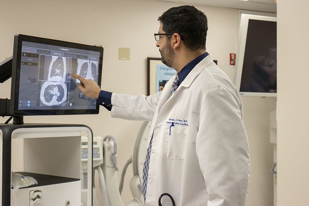 Dr. Nick Pastis with robotic bronchoscopy