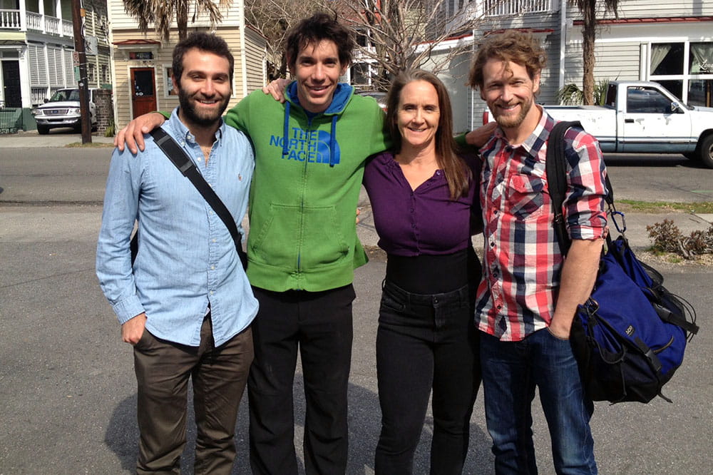 Alex Honnold, second from left, and Dr. Jane Joseph