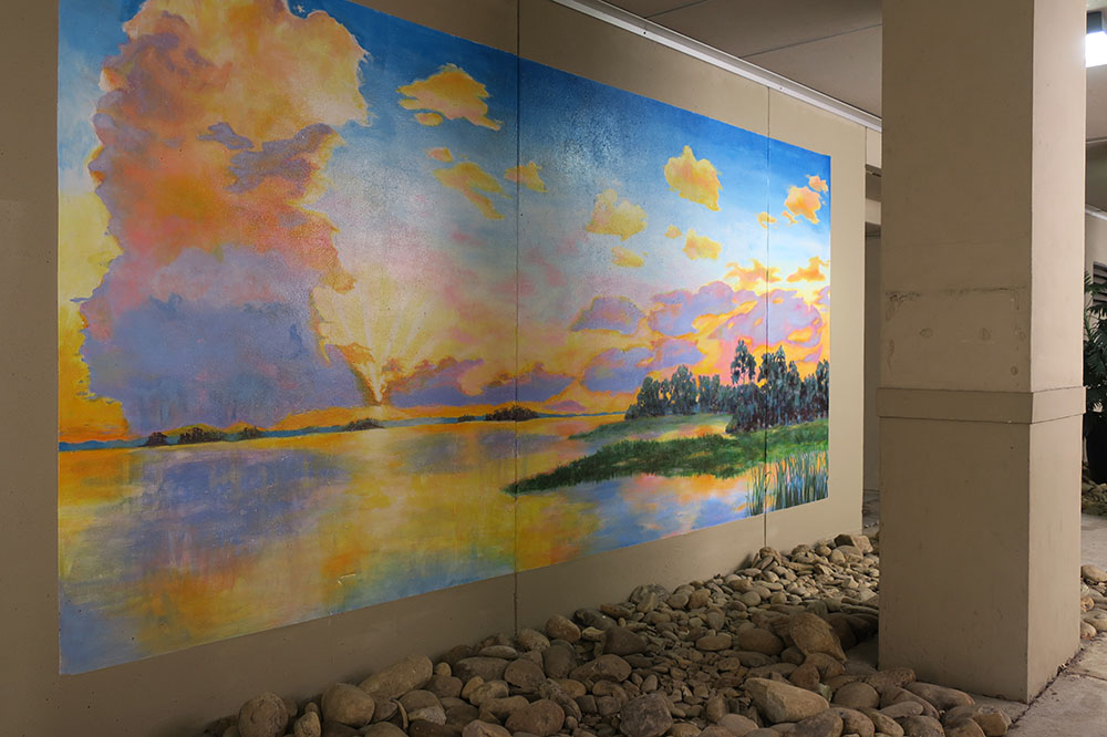 wall mural of a sunrise over a Lowcountry marsh