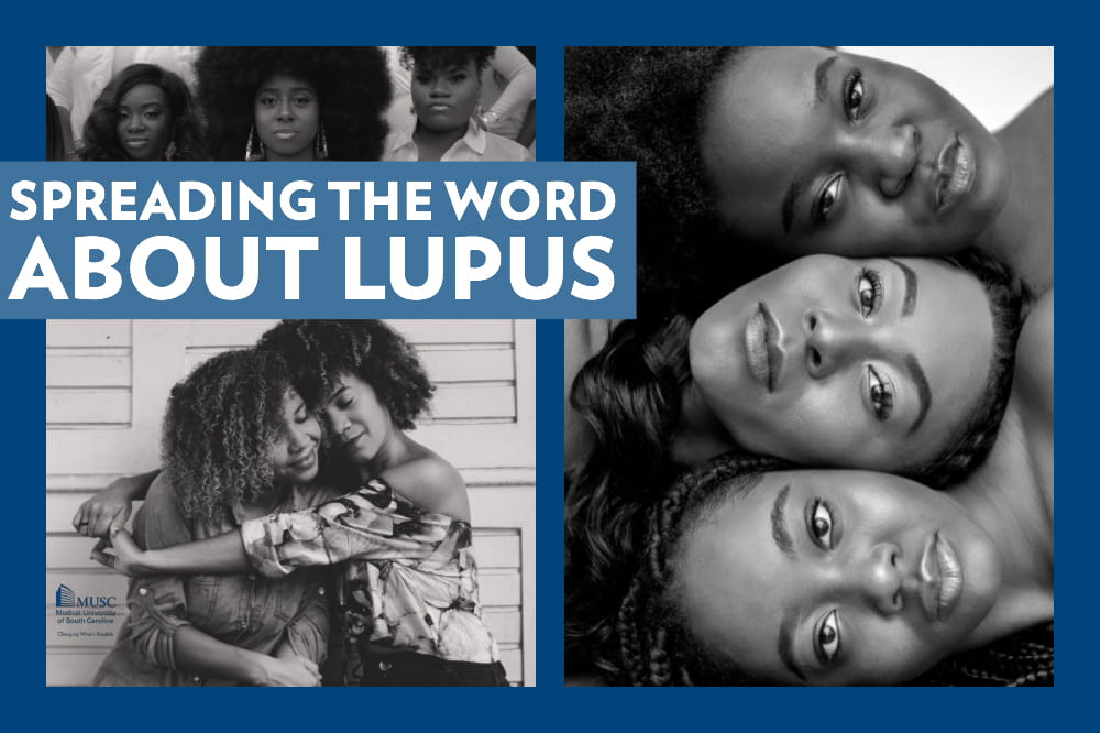 collage of three black and white photos of black women with the words Spreading the Word about Lupus