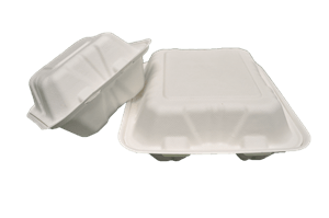 Compostable clamshell containers for to-go food