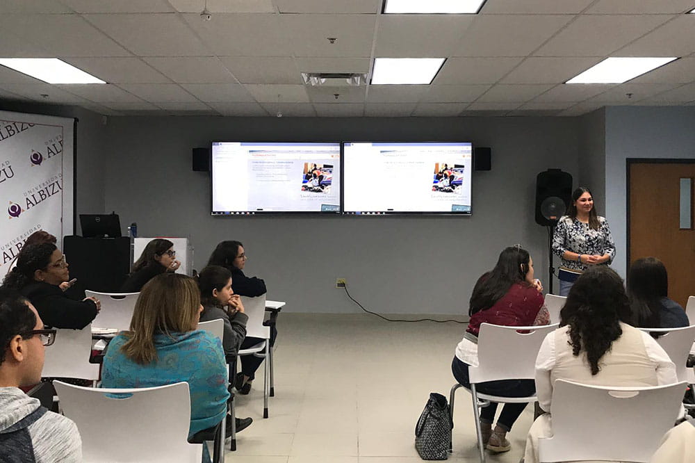 Dr. Rosaura Orengo-Aguayo gives a presentation in Puerto Rico