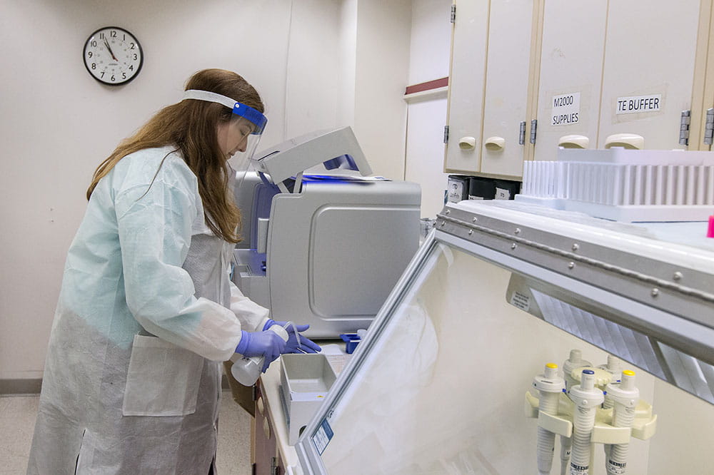 Dr. Julie Hirschhorn, associate director of molecular pathology laboratory.