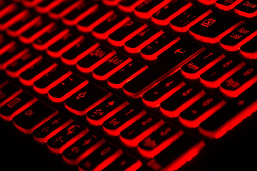 red glowing keyboard