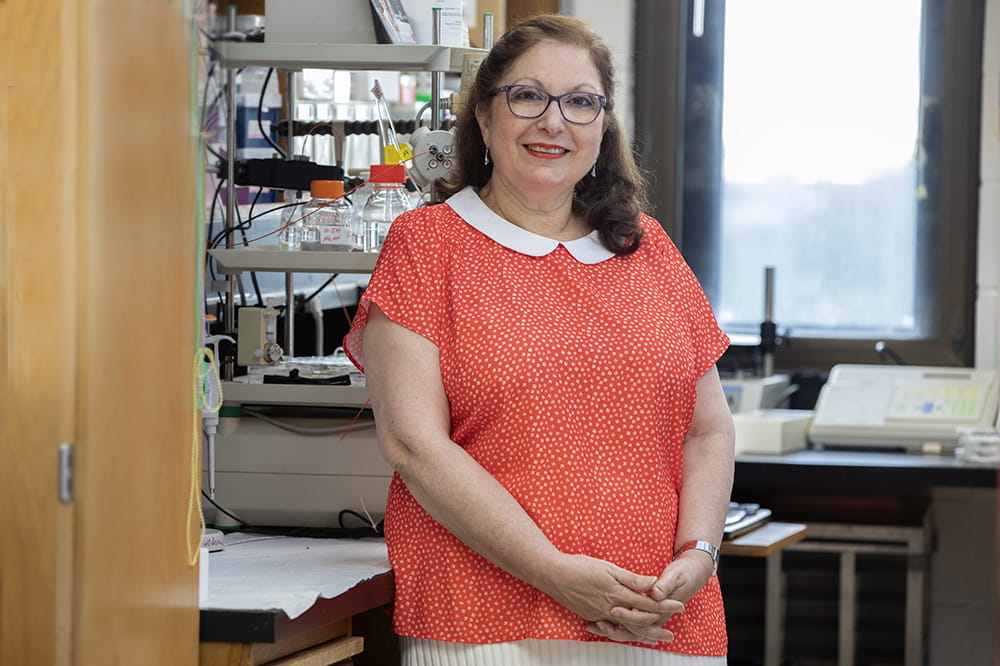 Dr. Samar Hammad in her laboratory at the Medical University of South Carolina