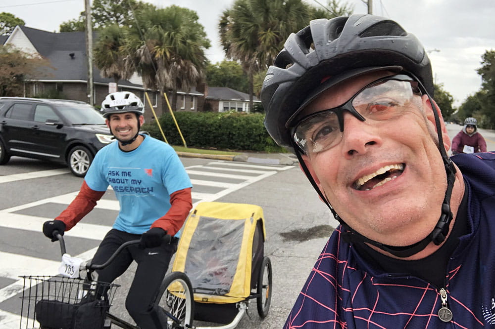 Scott Wentzky and Evan Graboyes riding bikes during Lowvelo21