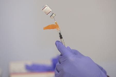 A close up of the new Pfizer vaccine for children under the age of 5